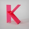 Anita Letters - Letras metacrilato - K - Fucsia fluor