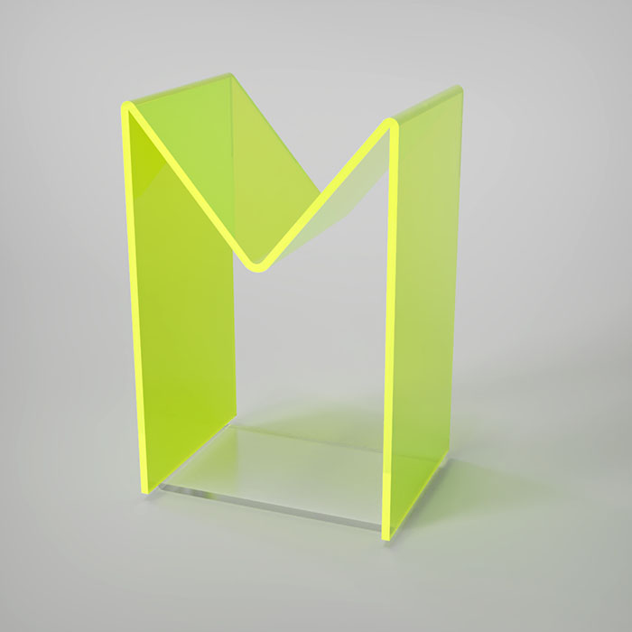 Anita Letters - Letras metacrilato - M - Verde fluor