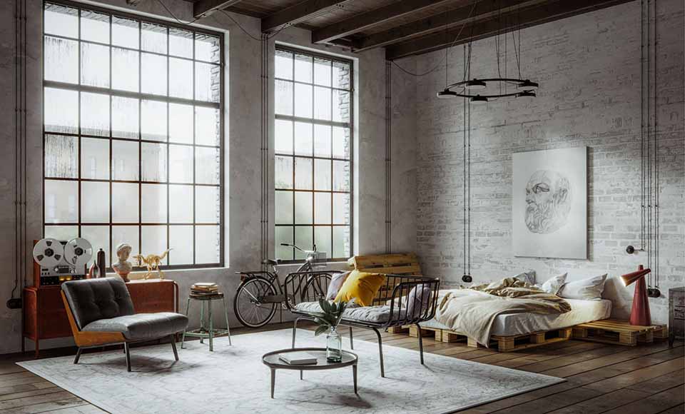 Apartamento loft con estilo industrial